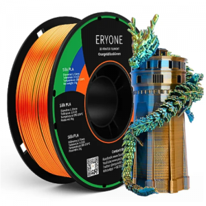 FIlamento Eryone Silk PLA Triple Color Laranja, Azul e Verde 1 KG 1.75mm